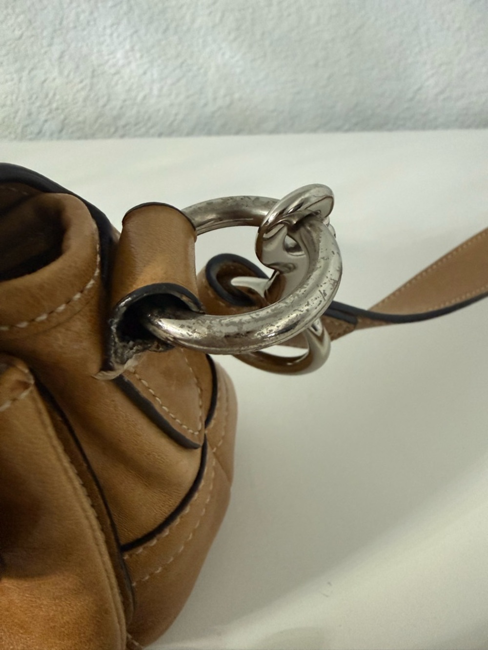 Coach Vintage Soho Crossbody Shoulder Bag Beige Tan Camel Leather - Picture 7 of 10